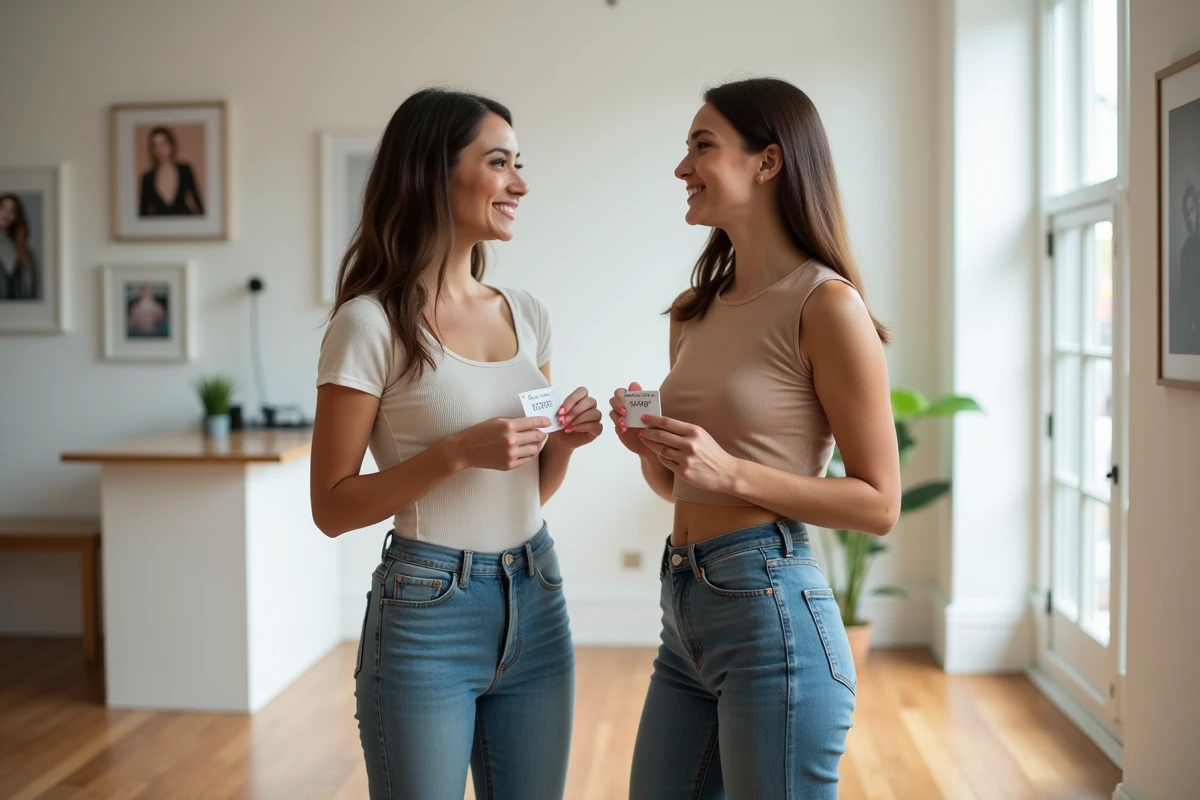 Deux femmes de morphologies différentes lors d'un casting en agence de mannequins, illustrant la diversité des profils et des critères de sélection