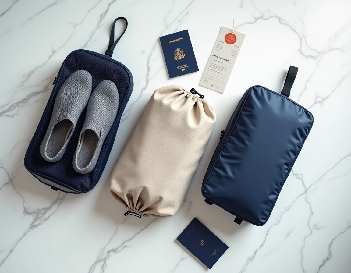 Comparatif de trois modèles de sacs à chaussures pour voyage en avion en cabine
